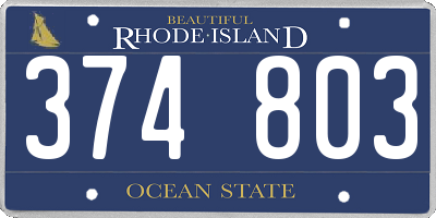 RI license plate 374803