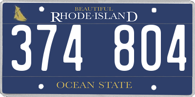 RI license plate 374804