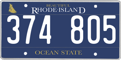 RI license plate 374805