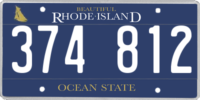 RI license plate 374812