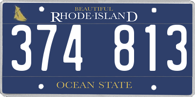 RI license plate 374813
