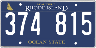 RI license plate 374815