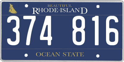 RI license plate 374816