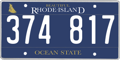 RI license plate 374817