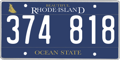 RI license plate 374818
