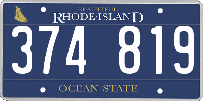 RI license plate 374819