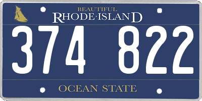 RI license plate 374822