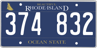 RI license plate 374832