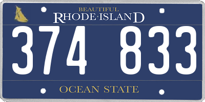 RI license plate 374833