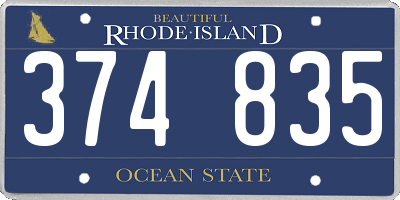 RI license plate 374835