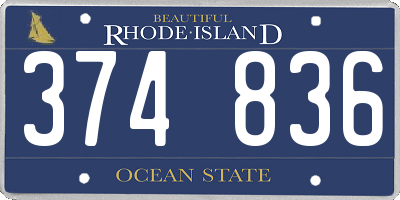 RI license plate 374836