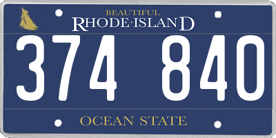 RI license plate 374840