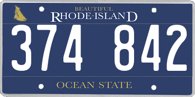 RI license plate 374842
