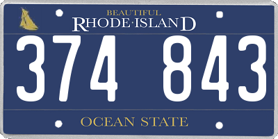 RI license plate 374843
