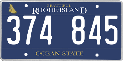 RI license plate 374845