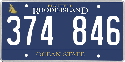 RI license plate 374846