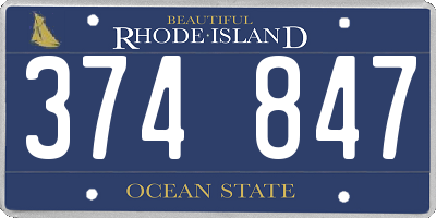 RI license plate 374847