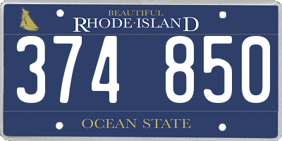 RI license plate 374850