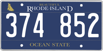 RI license plate 374852