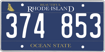 RI license plate 374853