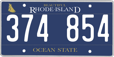 RI license plate 374854