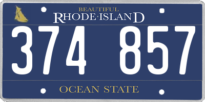 RI license plate 374857