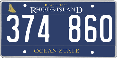 RI license plate 374860