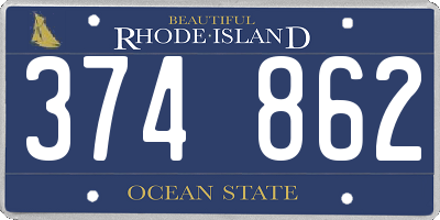 RI license plate 374862
