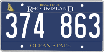 RI license plate 374863