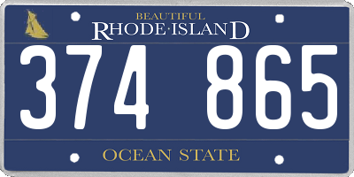 RI license plate 374865