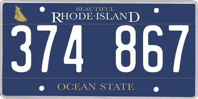 RI license plate 374867