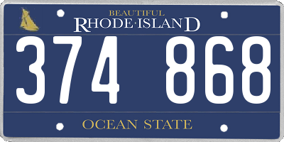 RI license plate 374868