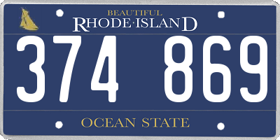 RI license plate 374869