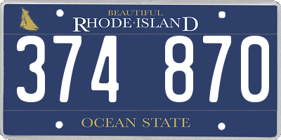 RI license plate 374870