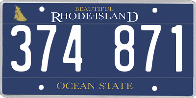 RI license plate 374871