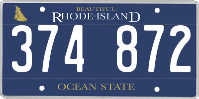 RI license plate 374872