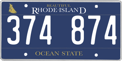 RI license plate 374874