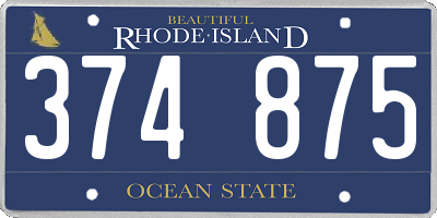 RI license plate 374875