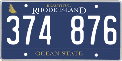 RI license plate 374876