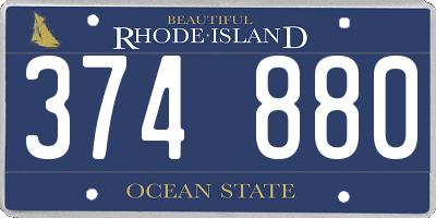 RI license plate 374880
