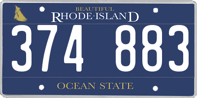 RI license plate 374883