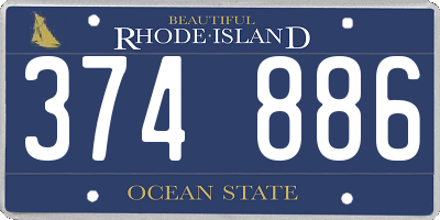 RI license plate 374886