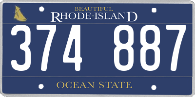 RI license plate 374887