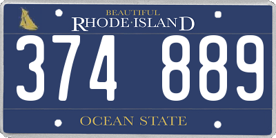 RI license plate 374889