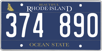 RI license plate 374890