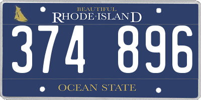 RI license plate 374896