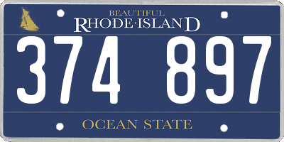 RI license plate 374897