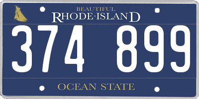 RI license plate 374899