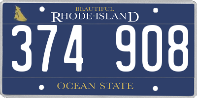 RI license plate 374908