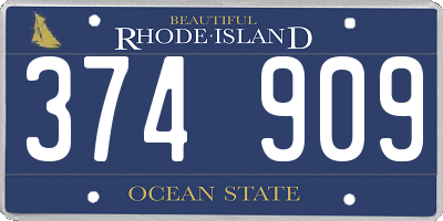 RI license plate 374909